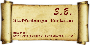 Staffenberger Bertalan névjegykártya