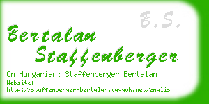 bertalan staffenberger business card